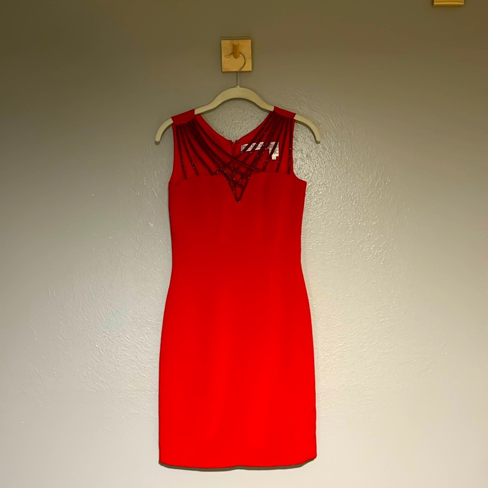Niteline red semiformal homecoming holiday cocktail party dress